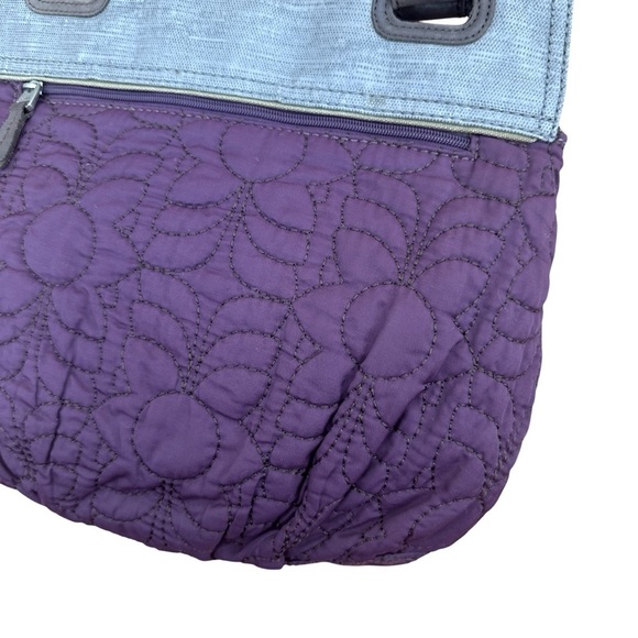 Fossil Purple Quilted Tote Satchel Handbag - Picture 6 of 8